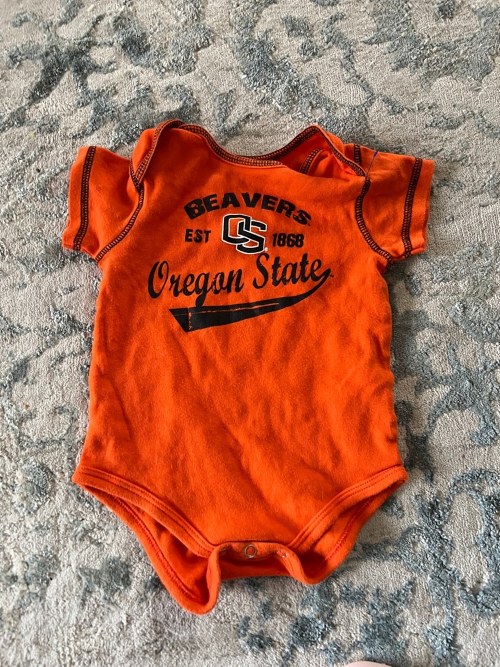 NCAA Oregon State Orange Baby Bodysuit with Black Logo